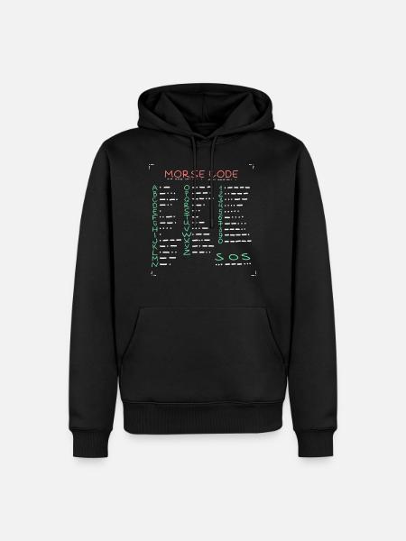 Morse Code Amateurfunker Funkamateur - Männer Premium Bio Hoodie - Schwarz
