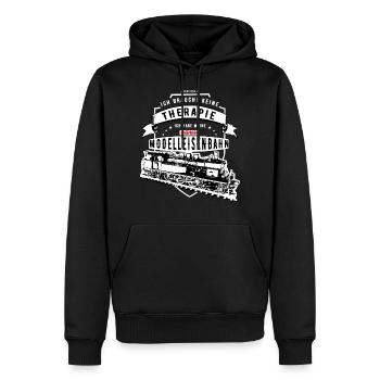 Märklin Ich Brauche Keine Therapie Modelleisenbahn - Männer Premium Bio Hoodie - Schwarz - Vorne - Nico (187cm)
