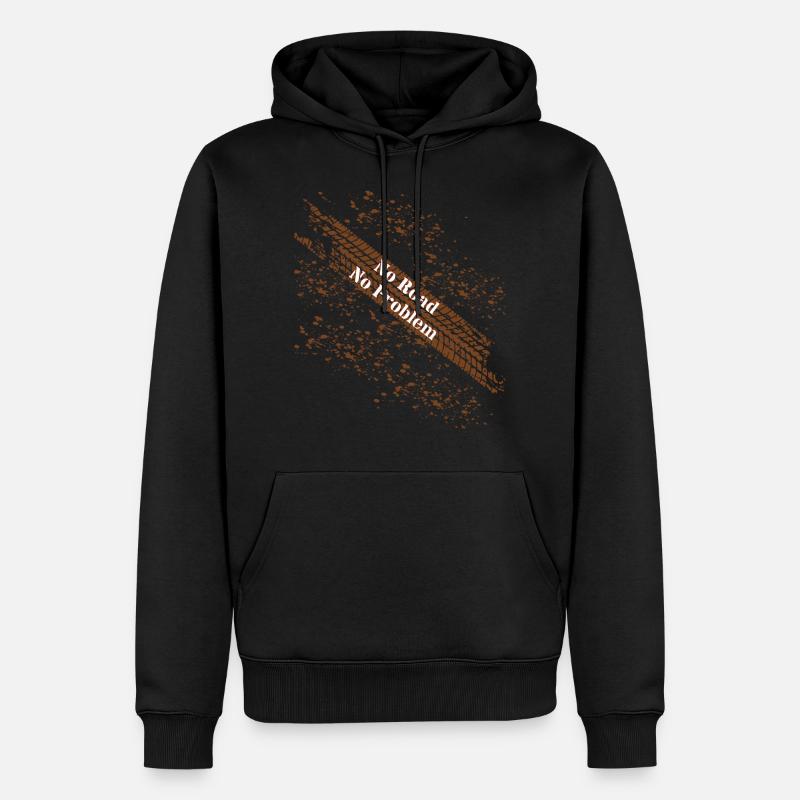 Offroad no road no problem - Männer Premium Bio Hoodie - Schwarz