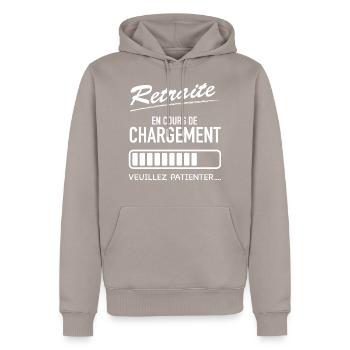 Retraite en cours de téléchargement - Sweat à capuche Premium bio Homme - taupe - Devant - Nico (187cm)