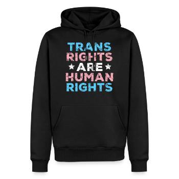 Trans Rights Are Human Rights LGBT Pride - Sweat à capuche Premium bio Homme - noir - Devant - Nico (187cm)