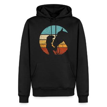 Western cavalière de l’Ouest Cheval Cowgirls Retro - Sweat à capuche Premium bio Homme - noir - Devant - Nico (187cm)