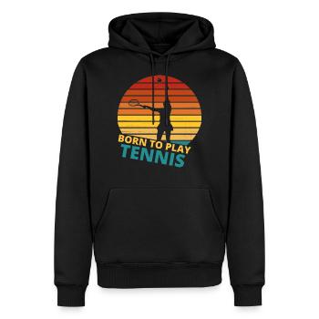 tennis / Tennis / Tennis spieler / Tennis Spielen - Männer Premium Bio Hoodie - Schwarz - Vorne - Nico (187cm)