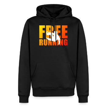 Freerunning - Männer Premium Bio Hoodie - Schwarz - Vorne - Nico (187cm)