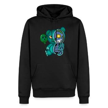Skull Ours en peluche squelette Halloween idée cadeau - Sweat à capuche Premium bio Homme - noir - Devant - Nico (187cm)