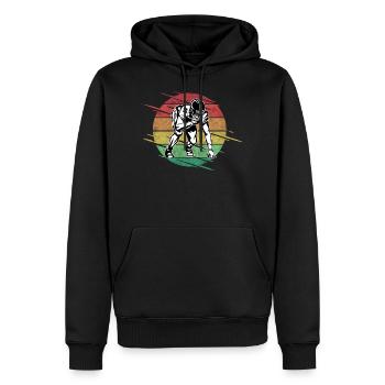 American football - Men’s Premium Organic Hoodie - black - Front - Nico (187cm)