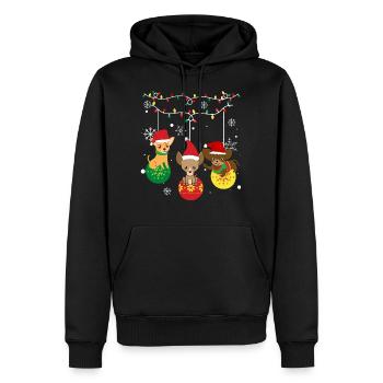 Hund Weihnachten - Männer Premium Bio Hoodie - Schwarz - Vorne - Nico (187cm)