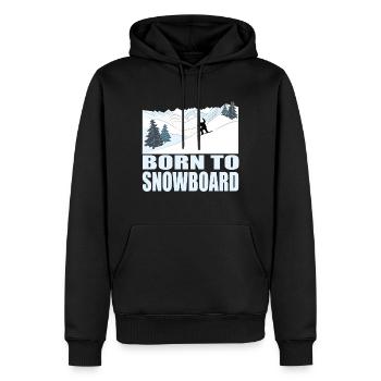 Born to Snowboard - Wintersport - Männer Premium Bio Hoodie - Schwarz - Vorne - Nico (187cm)