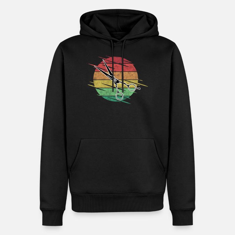 Friseur Schere - Männer Premium Bio Hoodie - Schwarz