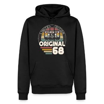 Vintage 1968 Retro Vintage Birthday Gift - Men’s Premium Organic Hoodie - black - Front - Nico (187cm)
