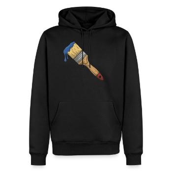Pinceau avec de la peinture - Sweat à capuche Premium bio Homme - noir - Devant - Nico (187cm)