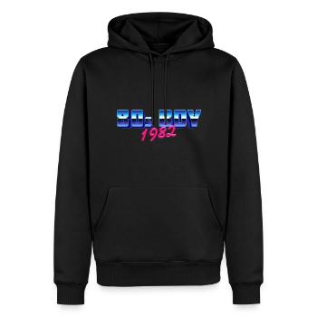 80's Boy 1982, Geburtsshirt - Männer Premium Bio Hoodie - Schwarz - Vorne - Nico (187cm)