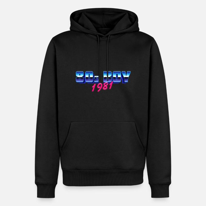 80's Boy 1981, Geburtsshirt - Männer Premium Bio Hoodie - Schwarz