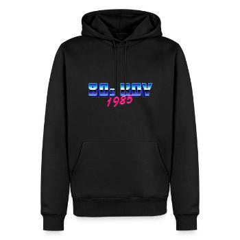 80's Boy 1985, Geburtsshirt - Männer Premium Bio Hoodie - Schwarz - Vorne - Nico (187cm)