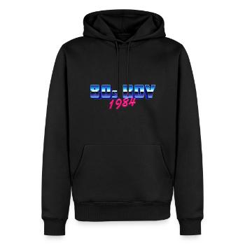 80's Boy 1984, Geburtsshirt - Männer Premium Bio Hoodie - Schwarz - Vorne - Nico (187cm)