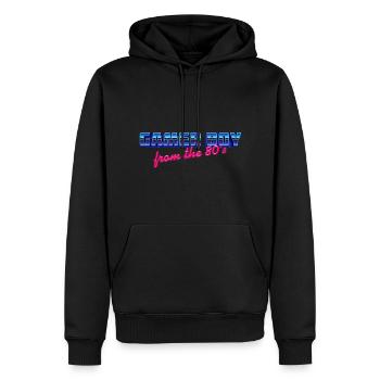 Gamer Boy, From the 80s, Nostalgie - Männer Premium Bio Hoodie - Schwarz - Vorne - Nico (187cm)