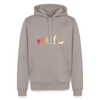 Basset Hound - Männer Premium Bio Hoodie - Taupe - Vorne - Nico (187cm)