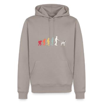 Dalmatiner - Männer Premium Bio Hoodie - Taupe - Vorne - Nico (187cm)