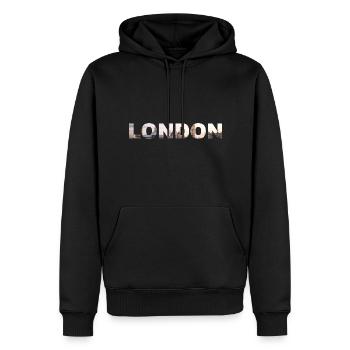 London City Skyline - Männer Premium Bio Hoodie - Schwarz - Vorne - Nico (187cm)