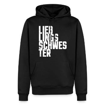 Beste Lieblings Schwester Geschenk für Geschwister - Männer Premium Bio Hoodie - Schwarz - Vorne - Nico (187cm)