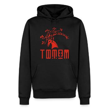 Rotwildtier-Totem - Männer Premium Bio Hoodie - Schwarz - Vorne - Nico (187cm)