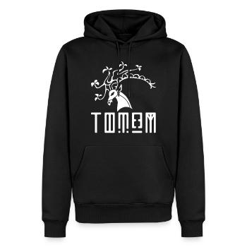 Cerf blanc animal totem - Sweat à capuche Premium bio Homme - noir - Devant - Nico (187cm)