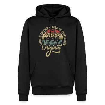 october 1996 anniversary october 1996 october - Men’s Premium Organic Hoodie - black - Front - Nico (187cm)