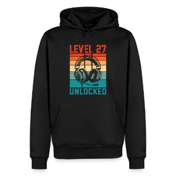 27 Year Old Level Unlocked - 27th Anniversary Gamer - Men’s Premium Organic Hoodie - black - Front - Nico (187cm)