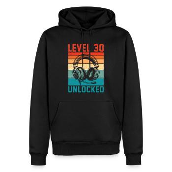 30 Years Unlock Level - 30th Anniversary Gamer - Männer Premium Bio Hoodie - Schwarz - Vorne - Nico (187cm)