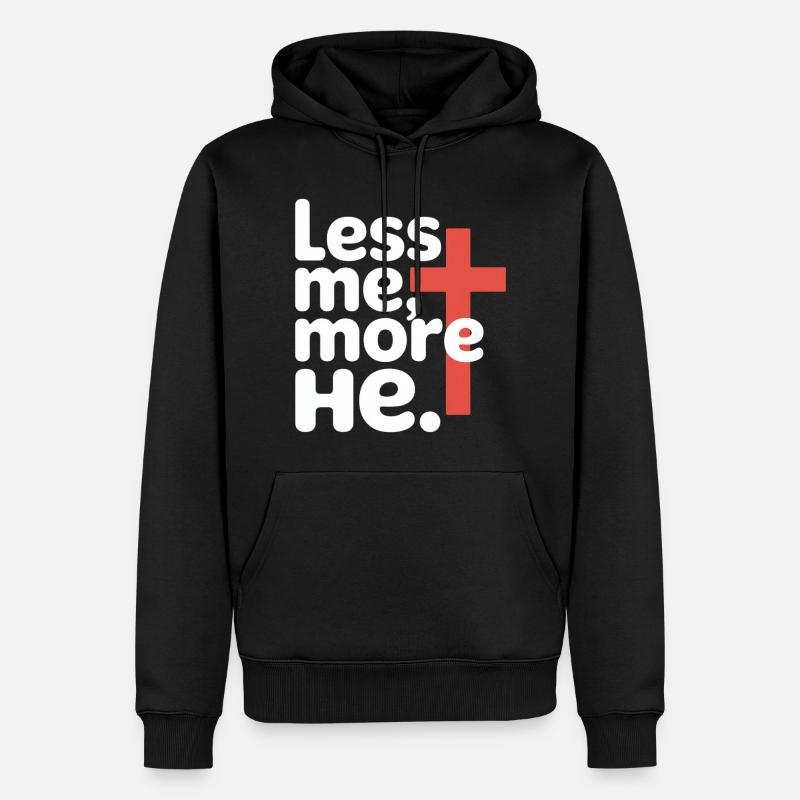 Moins moi plus Il Foi chrétienne - Sweat à capuche Premium bio Homme - noir