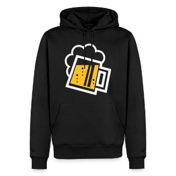 Chope à bière bavaroise (bière / chope à bière / R /// 2C) - Sweat à capuche Premium bio Homme - noir - Devant - Nico (187cm)