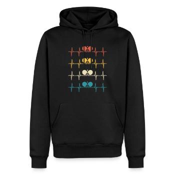 Table tennis heartbeat table tennis ping pong - Men’s Premium Organic Hoodie - black - Front - Nico (187cm)