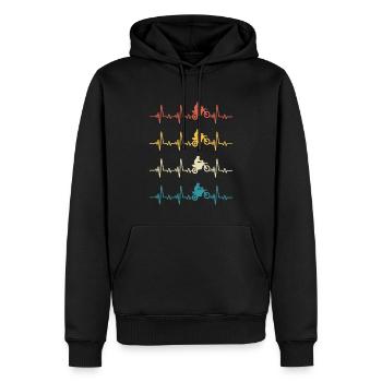 Motocross Motocross Battement de cœur Motocross Vélo de cross - Sweat à capuche Premium bio Homme - noir - Devant - Nico (187cm)