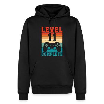 11. Geburtstag Level 11 Complete 11 Jahre Gamer  - Männer Premium Bio Hoodie - Schwarz - Vorne - Nico (187cm)