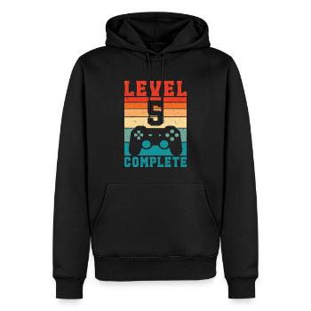 5. Geburtstag Level 5 Complete 5 Jahre Gamer  - Männer Premium Bio Hoodie - Schwarz - Vorne - Nico (187cm)