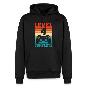 4e anniversaire Niveau 4 Complet 4 Années de Joueur - Sweat à capuche Premium bio Homme - noir - Devant - Nico (187cm)