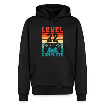 22. Geburtstag Level 22 Complete 22 Jahre Gamer - Männer Premium Bio Hoodie - Schwarz - Vorne - Nico (187cm)