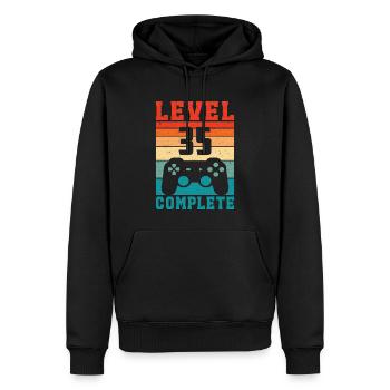 35. Geburtstag Level 35 Complete 35 Jahre Gamer - Männer Premium Bio Hoodie - Schwarz - Vorne - Nico (187cm)