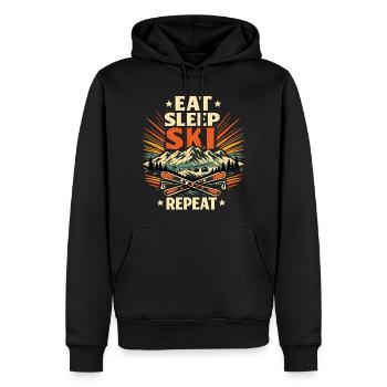 Un Bonus de ski Manger Sommeil Répé - Sweat à capuche Premium bio Homme - noir - Devant - Nico (187cm)