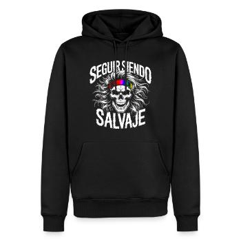 Wild Side Skull - Männer Premium Bio Hoodie - Schwarz - Vorne - Nico (187cm)