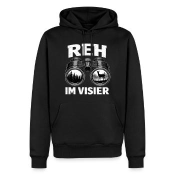 Jäger Reh Visier Jagd Geschenk - Männer Premium Bio Hoodie - Schwarz - Vorne - Nico (187cm)