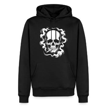 Conception du crâne fumant - Sweat à capuche Premium bio Homme - noir - Devant - Nico (187cm)