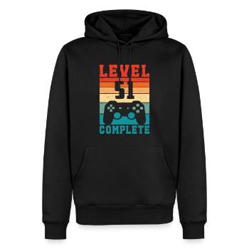 51. Geburtstag Level 51 Complete 51 Jahre Gamer - Männer Premium Bio Hoodie - Schwarz - Vorne - Nico (187cm)