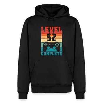 52. Geburtstag Level 52 Complete 52 Jahre Gamer - Männer Premium Bio Hoodie - Schwarz - Vorne - Nico (187cm)