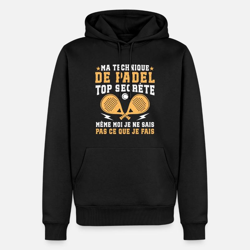 ma technique de padel  - Sweat à capuche Premium bio Homme - noir