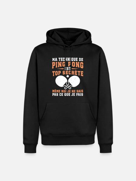 ma technique de ping-pong - Sweat à capuche Premium bio Homme - noir