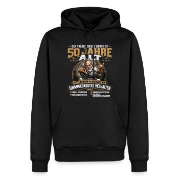 Lustiges 50. Geburtstag Funshirt Opa – Humor Shirt - Männer Premium Bio Hoodie - Schwarz - Vorne - Nico (187cm)