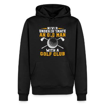 never underestimate an old man with a golf club - Men’s Premium Organic Hoodie - black - Front - Nico (187cm)