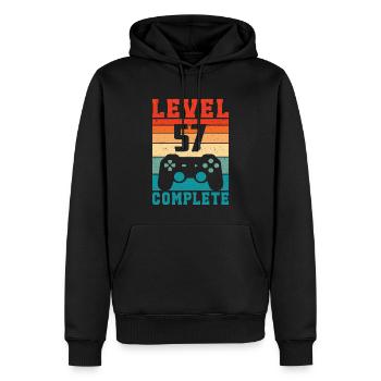 57th Birthday Level 57 Complete 57 Years Gamer - Men’s Premium Organic Hoodie - black - Front - Nico (187cm)