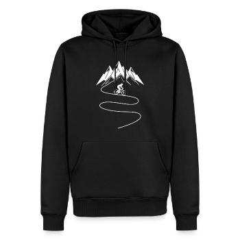 Mountain Bike Mountains MTB Bike - Men’s Premium Organic Hoodie - black - Front - Nico (187cm)